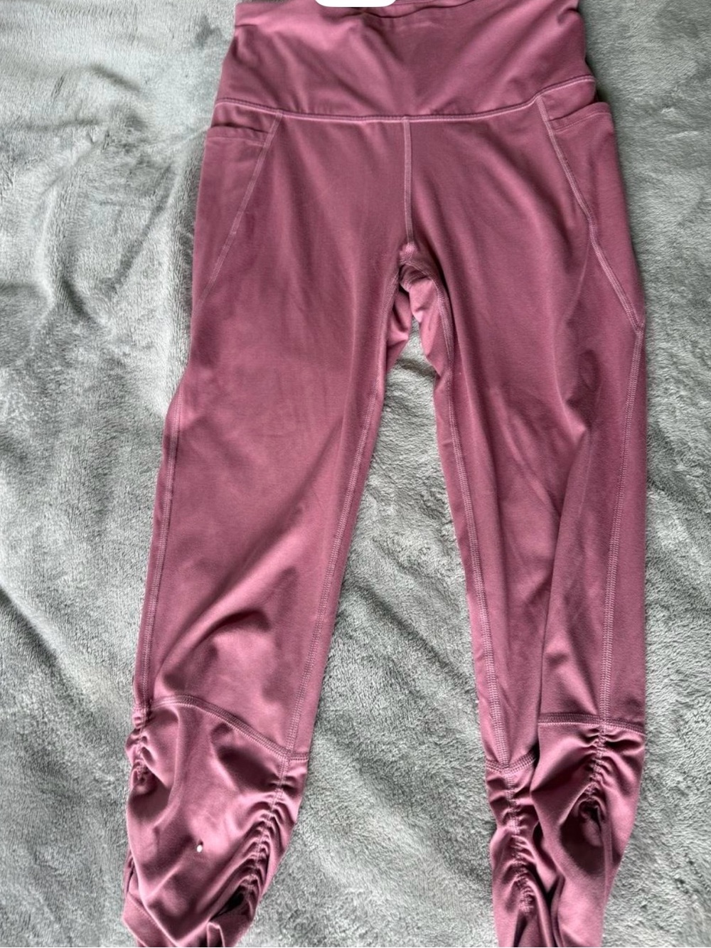 all in motion Mauve Ruched-Hem Active Leggings